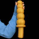 10.62in 14.56in Gold Silicone Anal Plug Dildo With Handle For Love