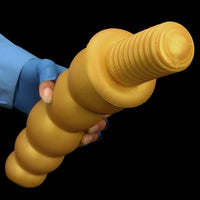 10.62in 14.56in Gold Silicone Anal Plug Dildo With Handle For Love