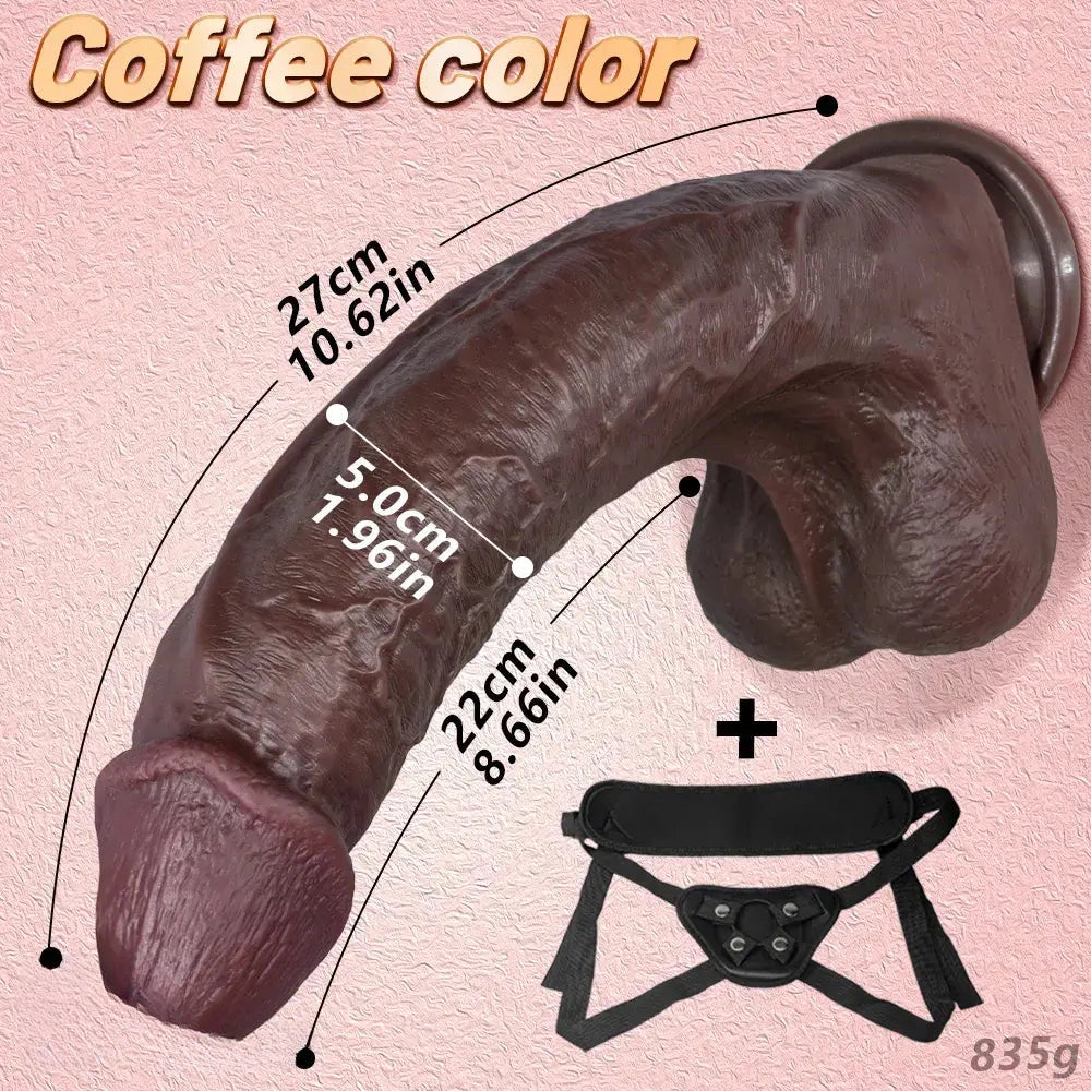 10.62in Dual Density Silicone Strap on Real Dildo For Same-Sex Relationship
