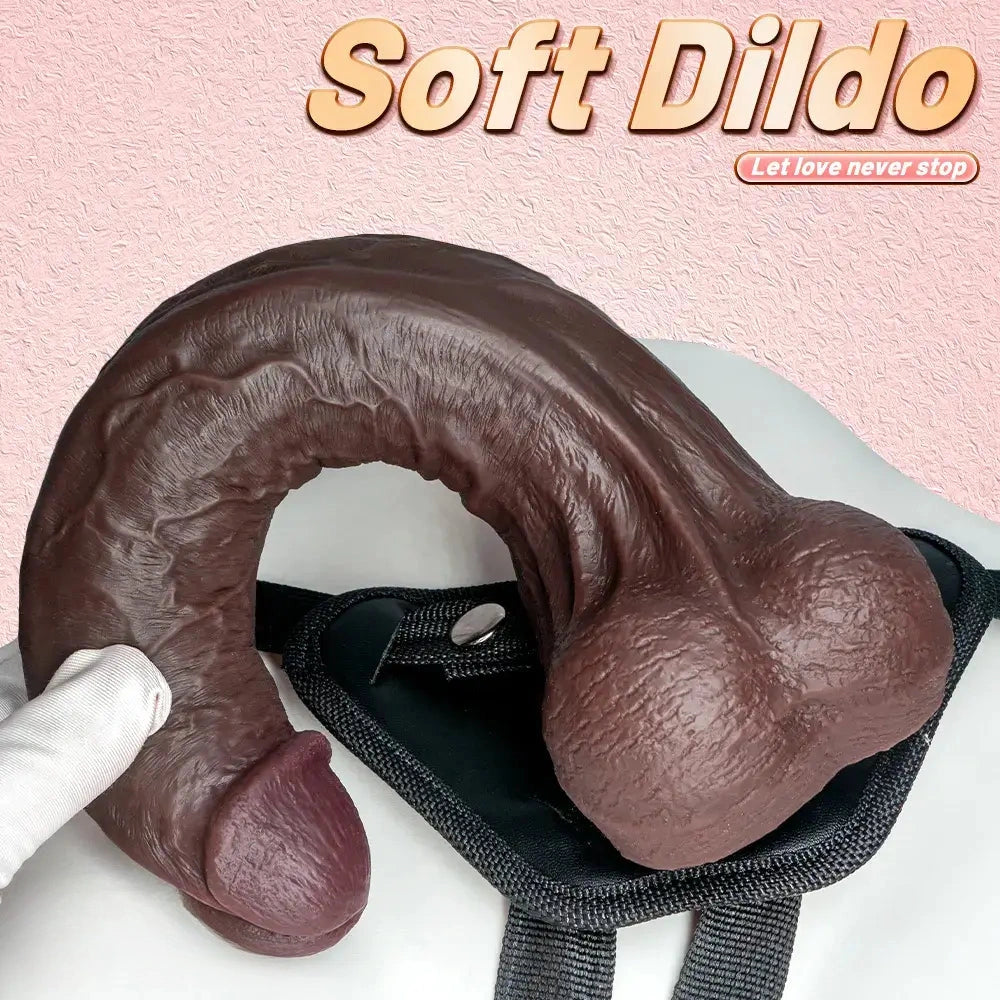 10.62in Dual Density Silicone Strap on Real Dildo For Same-Sex Relationship