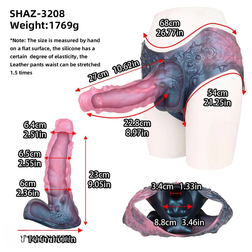 10.62in Large Monster Hollow Dildo Harness Pants Strap on Cock