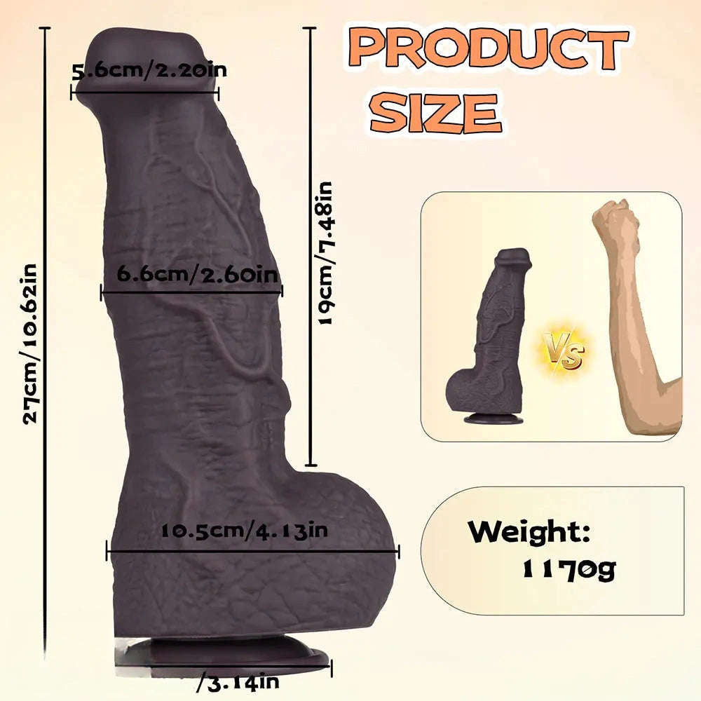 10.62in Silicone Large Soft Dildo Oversized Cock With Realistic Skin Texture
