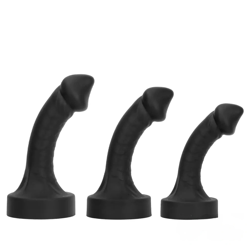 10.63in 12.6in 13.77in Silicone Big Soft Curved Black Dildo With Mushroom Head