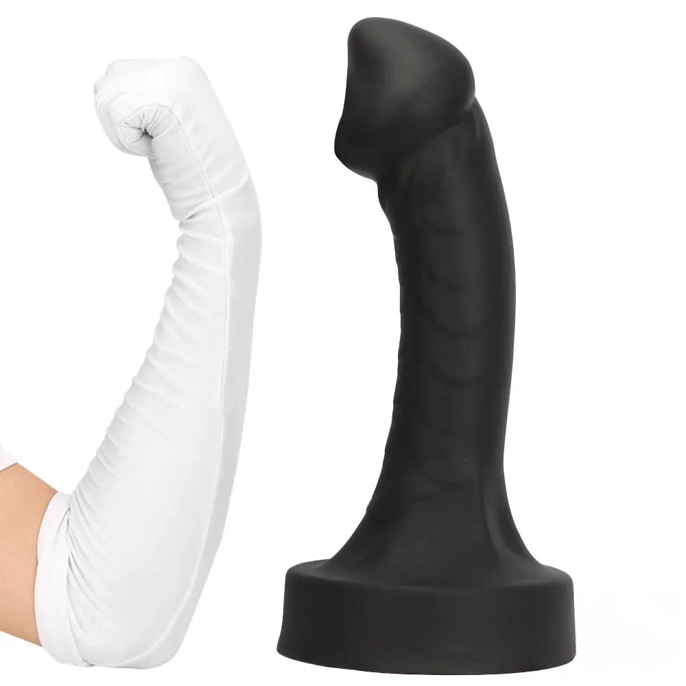 10.63in 12.6in 13.77in Silicone Big Soft Curved Black Dildo With Mushroom Head