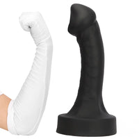 10.63in 12.6in 13.77in Silicone Big Soft Curved Black Dildo With Mushroom Head