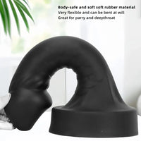 10.63in 12.6in 13.77in Silicone Big Soft Curved Black Dildo With Mushroom Head