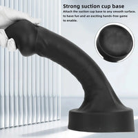 10.63in 12.6in 13.77in Silicone Big Soft Curved Black Dildo With Mushroom Head