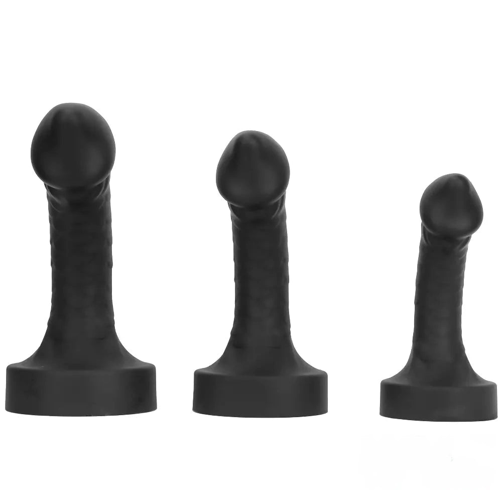 10.63in 12.6in 13.77in Silicone Big Soft Curved Black Dildo With Mushroom Head