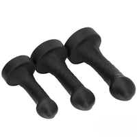 10.63in 12.6in 13.77in Silicone Big Soft Curved Black Dildo With Mushroom Head