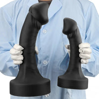 10.63in 12.6in 13.77in Silicone Big Soft Curved Black Dildo With Mushroom Head