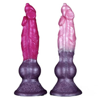 10.63in Fantasy Big Dog Penis Animal 3in1 Head Silicone Soft Dildo