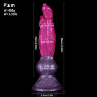 10.63in Fantasy Big Dog Penis Animal 3in1 Head Silicone Soft Dildo
