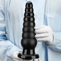 10.63in Realistic Big PVC Black Dildo Butt Plug For Anal Expansion