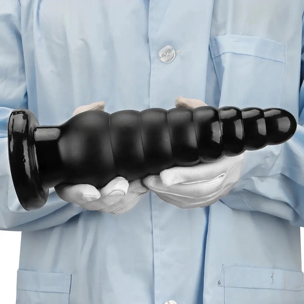 10.63in Realistic Big PVC Black Dildo Butt Plug For Anal Expansion