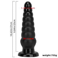10.63in Realistic Big PVC Black Dildo Butt Plug For Anal Expansion