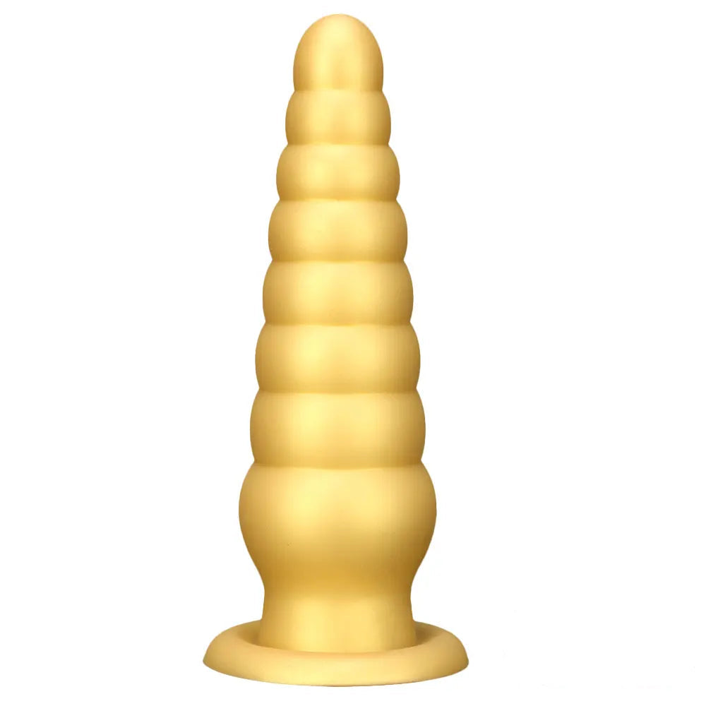 10.63in Soft Silicone Big Gold Butt Plug Dildo For Anal Expansion Sex