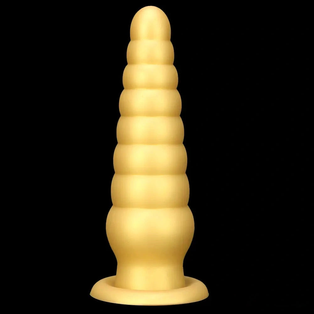 10.63in Soft Silicone Big Gold Butt Plug Dildo For Anal Expansion Sex