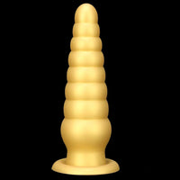 10.63in Soft Silicone Big Gold Butt Plug Dildo For Anal Expansion Sex