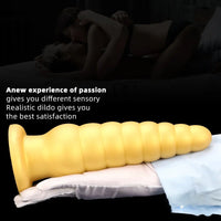10.63in Soft Silicone Big Gold Butt Plug Dildo For Anal Expansion Sex