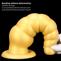 10.63in Soft Silicone Big Gold Butt Plug Dildo For Anal Expansion Sex