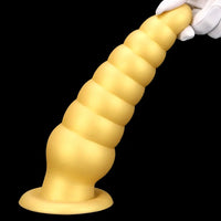 10.63in Soft Silicone Big Gold Butt Plug Dildo For Anal Expansion Sex