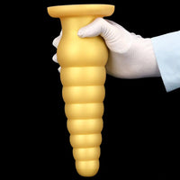 10.63in Soft Silicone Big Gold Butt Plug Dildo For Anal Expansion Sex