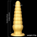 10.63in Soft Silicone Big Gold Butt Plug Dildo For Anal Expansion Sex