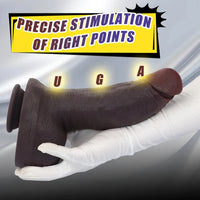 10.64in Real Skin Thick Big Silicone Curved Dildo For Vaginal And Anal Play