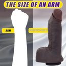 10.64in Real Skin Thick Big Silicone Curved Dildo For Vaginal And Anal Play