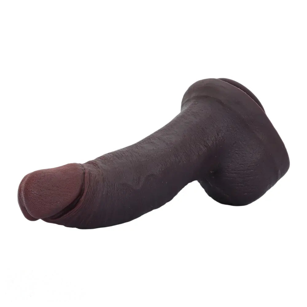 10.64in Real Skin Thick Big Silicone Curved Dildo For Vaginal And Anal Play