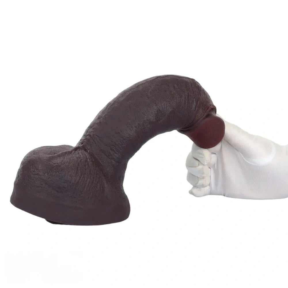10.64in Real Skin Thick Big Silicone Curved Dildo For Vaginal And Anal Play