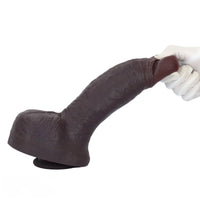 10.64in Real Skin Thick Big Silicone Curved Dildo For Vaginal And Anal Play