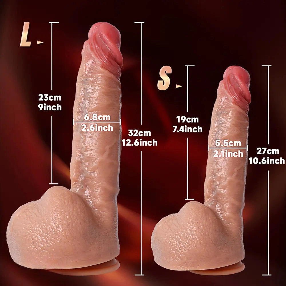 10.6in 12.6in Realistic Skin Texture Liquid Silicone Dildo For Anal Play