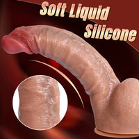10.6in 12.6in Realistic Skin Texture Liquid Silicone Dildo For Anal Play