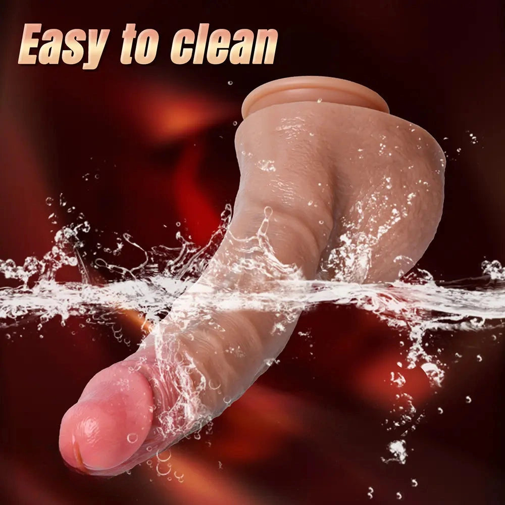 10.6in 12.6in Realistic Skin Texture Liquid Silicone Dildo For Anal Play