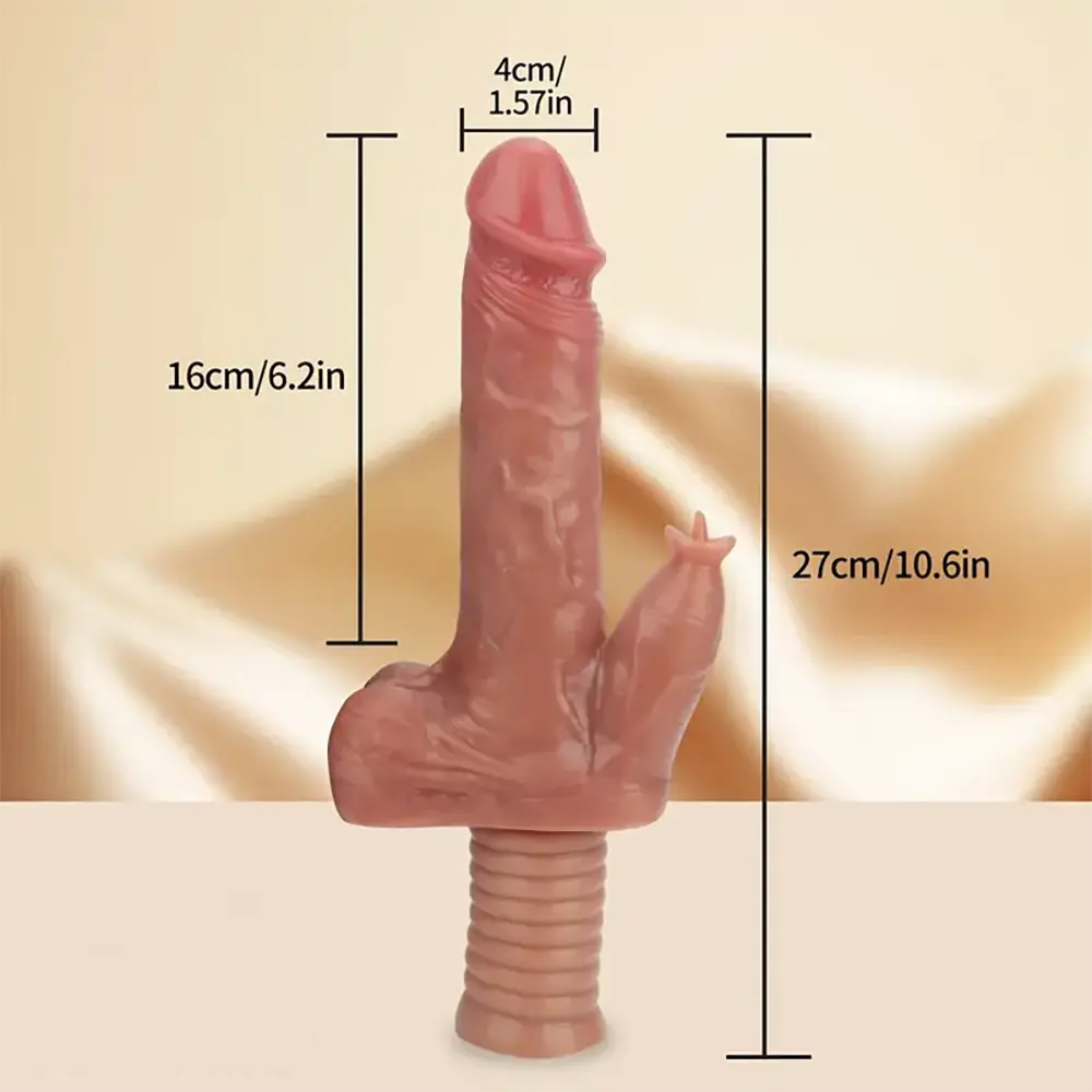 10.6in Automatic Thrusting Vibrating Tongue Lick Dildo With Handle