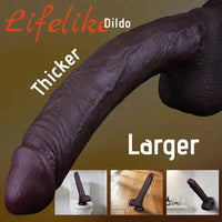 10.6in Dual Density Silicone Big Soft Dildo Real Penis Vaginal Stimulator