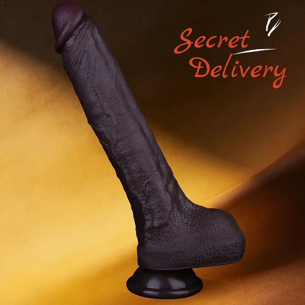 10.6in Dual Density Silicone Big Soft Dildo Real Penis Vaginal Stimulator