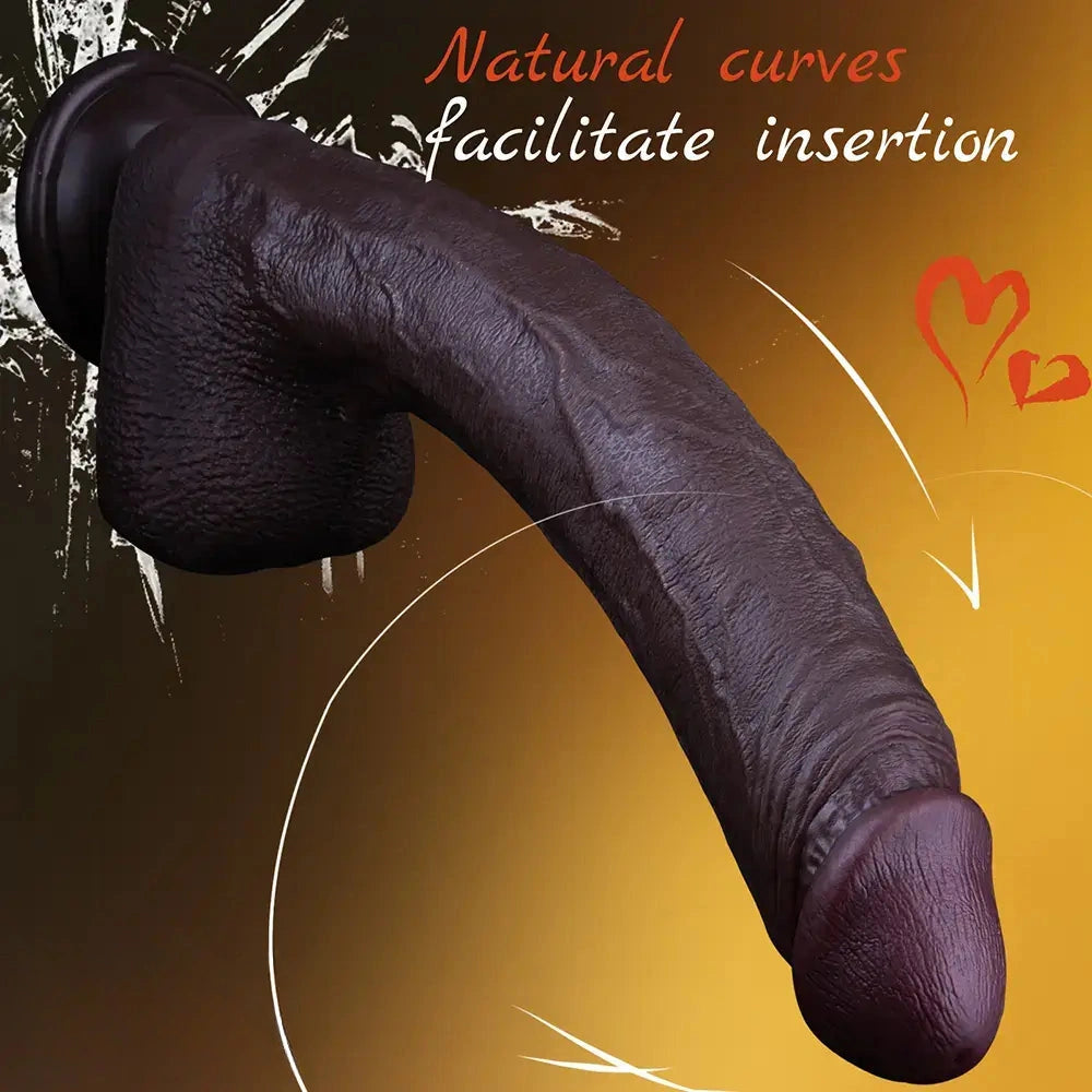 10.6in Dual Density Silicone Big Soft Dildo Real Penis Vaginal Stimulator