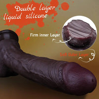 10.6in Dual Density Silicone Big Soft Dildo Real Penis Vaginal Stimulator