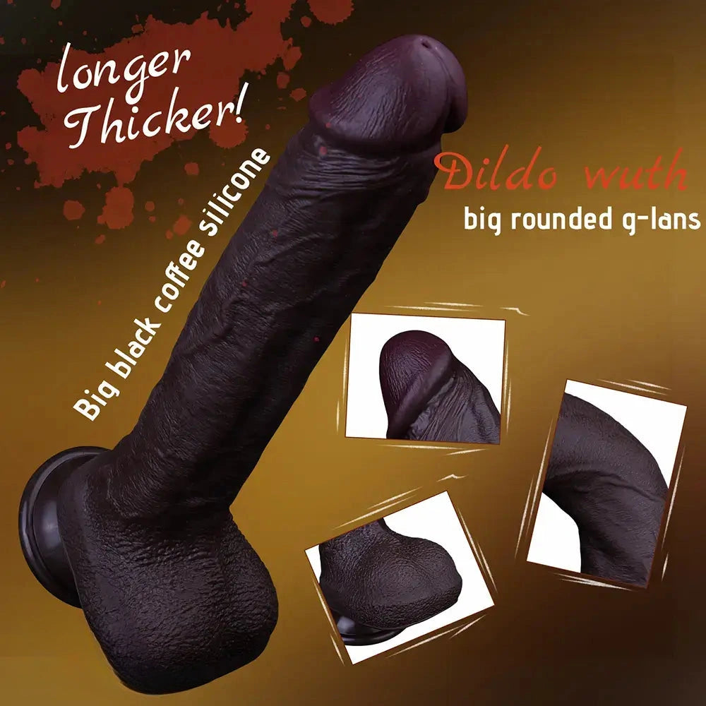 10.6in Dual Density Silicone Big Soft Dildo Real Penis Vaginal Stimulator