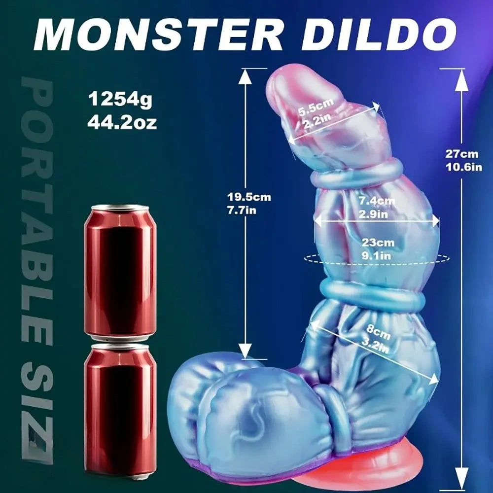 10.6in Huge Monster Knot Thick Silicone Fantasy Soft Dildo With Suction Cup