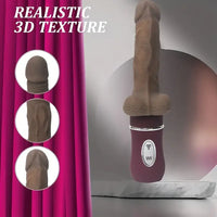 10.6in Large Vibrating Thrusting Big Silicone Soft Heated Dildo Gun