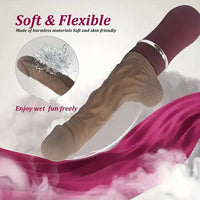 10.6in Large Vibrating Thrusting Big Silicone Soft Heated Dildo Gun