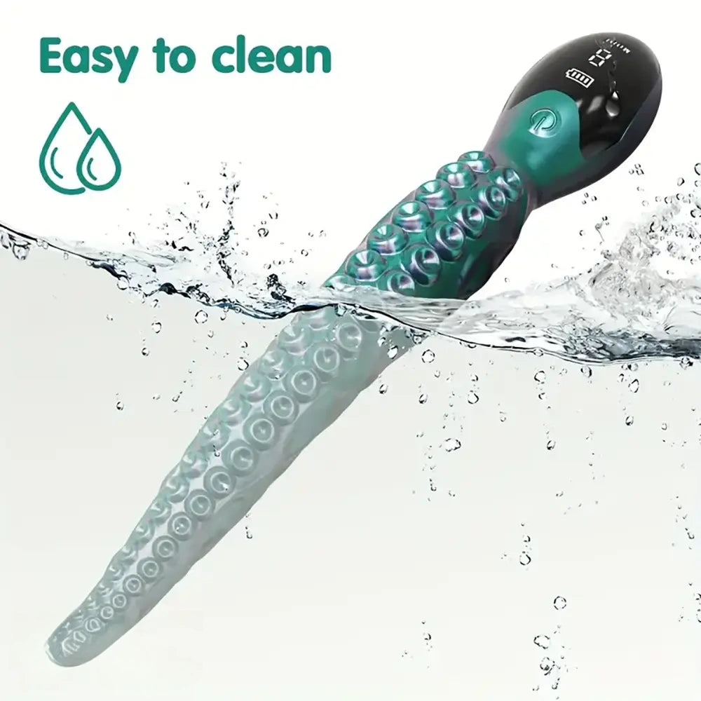 10.6in Octopus Tentacle Clitoral Vibrating Monster LED Display Big Dildo