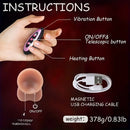 10.6in Real Heating Thrusting Rotation Vibrating Big Dildo With Handle