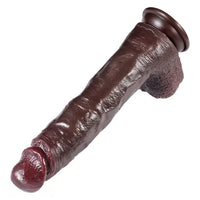 10.6in Realistic Liquid Silicone Movable Sliding Foreskin Soft Dildo