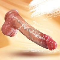 10.6in Realistic Movable Foreskin Sliding Silicone Penis Big Dildo For Women