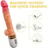 10.6in Realistic Thrusting Dildo Vibrator with Handle Sucker Sex Machine