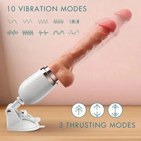 10.6in Realistic Thrusting Dildo Vibrator with Handle Sucker Sex Machine